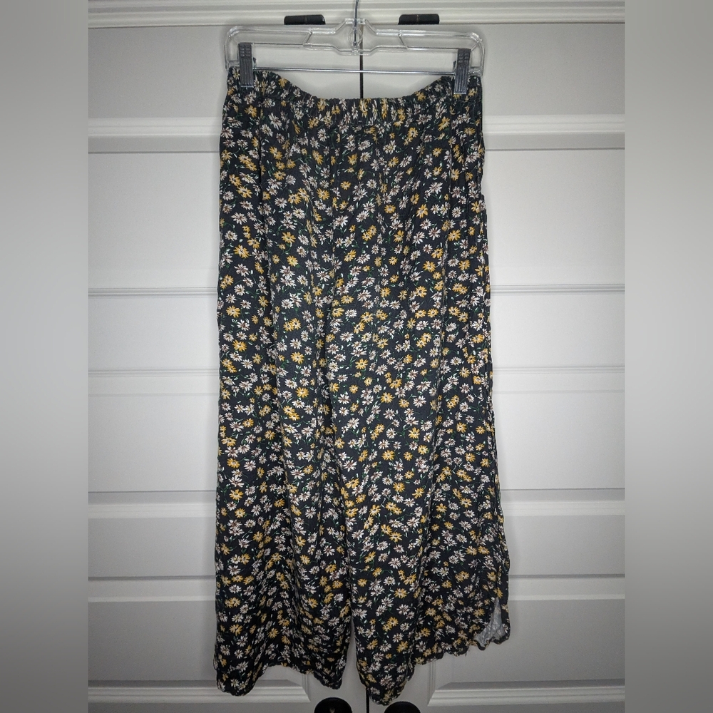 Philosophy Womens M Black with Floral Wide Leg Pant - Picture 2 of 14